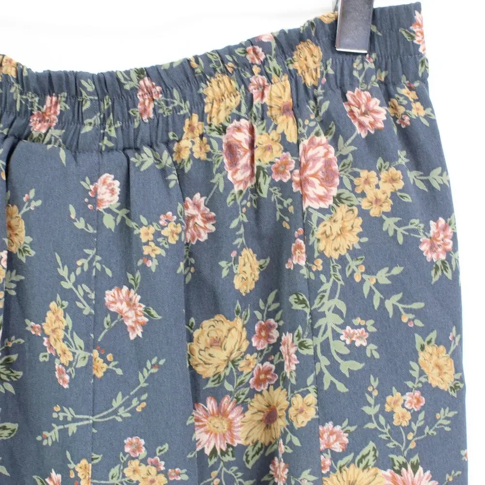 EXPRESS Blue Vintage 1990s Floral Lined Mini Skirt - Picture 8 of 10